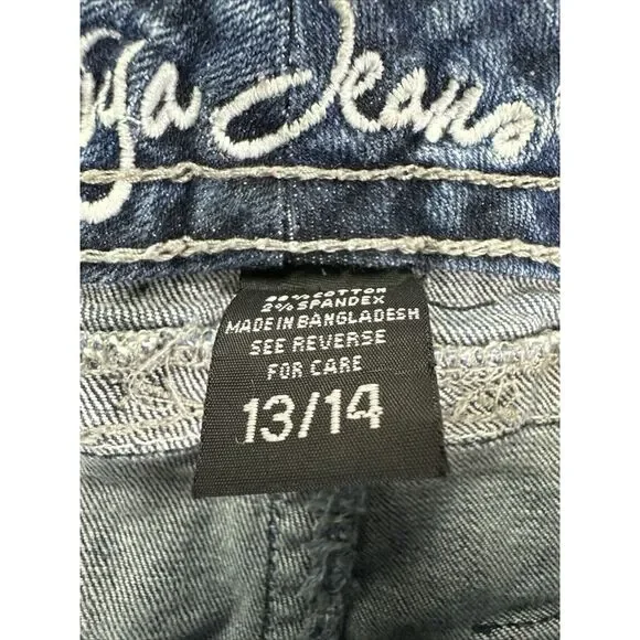 Women's Pre-Owned‎ Ariya Jean Shorts Size 13/14 Flap Pockets Embroideries - Picture 4 of 12